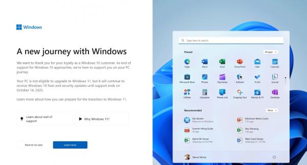 微软开始全屏弹窗提示Win10用户升级Win11系统 前沿资讯 第2张